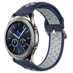 22mm Perforated Breathable Sports Silicone Watch Band, For Samsung Galaxy Watch3 45mm, For Samsung Gear S3 Classic, For Samsung Gear S3 Frontier
