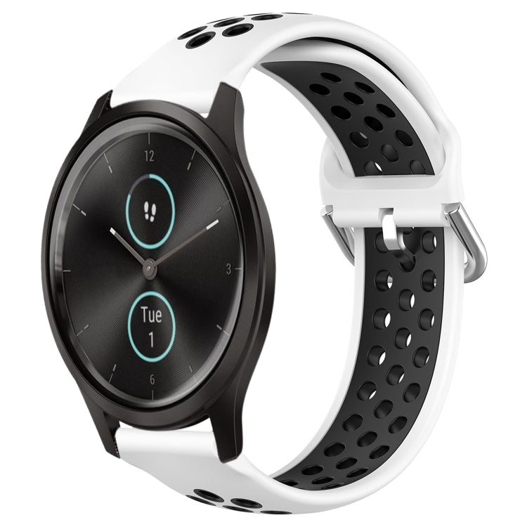 20mm Perforated Breathable Sports Silicone Watch Band, For Garmin Venu SQ, For Garmin VivoMove Style, For Garmin VivoMove Luxe