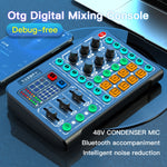 M6 Live Sound Card Multifunctional Wireless Voice Changer Broadcast Mixer, M6