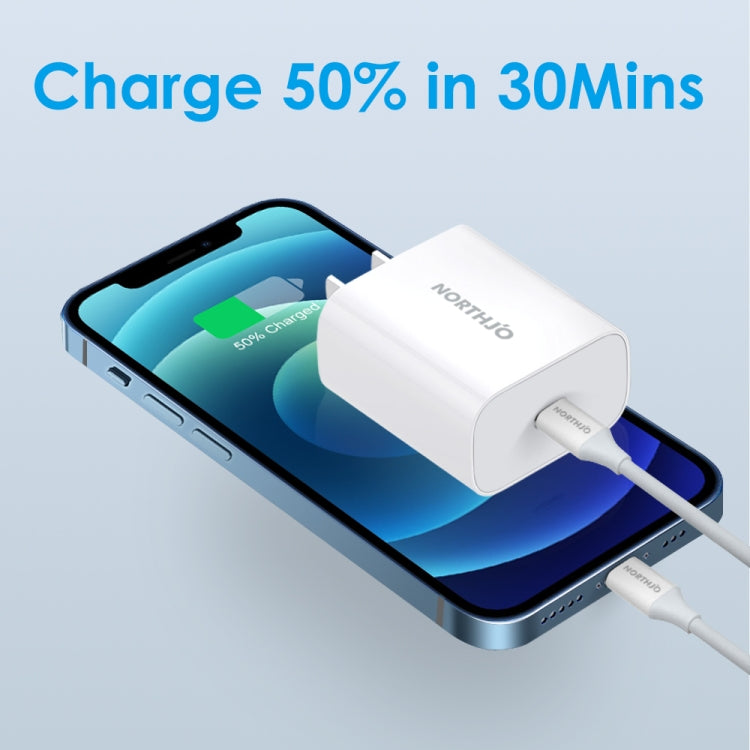 NORTHJO NOPD2000 PD 20W USB-C / Type-C Single Port Fast Wall Charger, US Plug, EU Plug