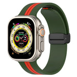 Magnetic Clasp Two-Color Silicone Watch Band, For Apple Watch Ultra 49mm, For Apple Watch Series 8&7 45mm, For Apple Watch Series 8&7 41mm