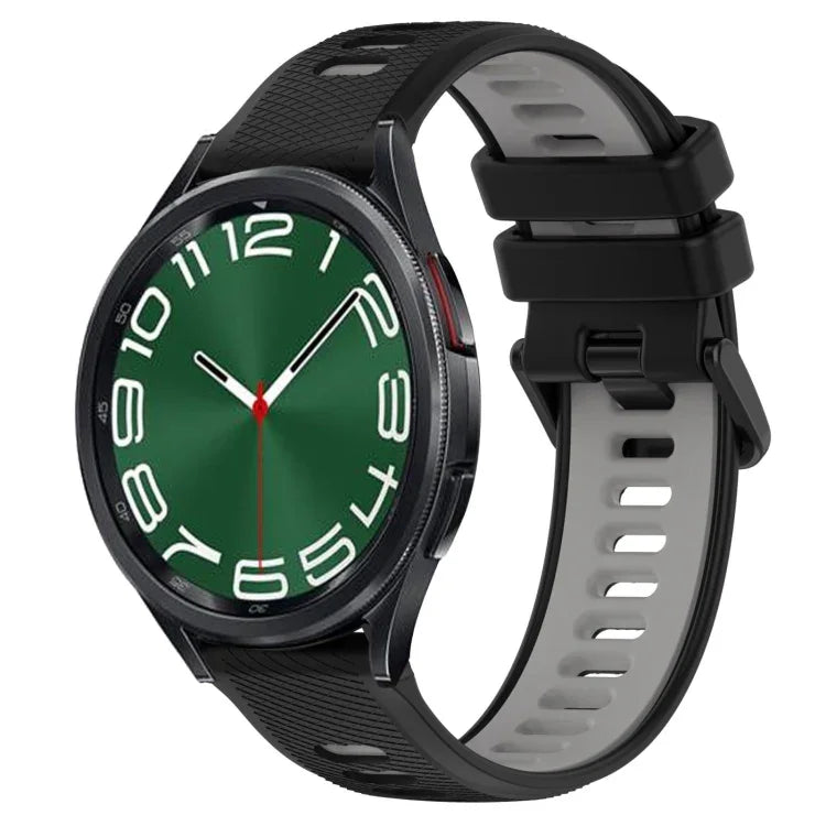 20mm Sports Two-Color Silicone Watch Band, For Samsung Galaxy Watch 6 40mm, For Samsung Galaxy Watch 6 Classic 43mm