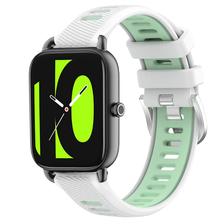 22mm Sports Two-Color Steel Buckle Silicone Watch Band, For Xiaomi Haylou RT2 LS10, For  Xiaomi Haylou RS4 LS12