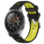 22mm Sports Two-Color Steel Buckle Silicone Watch Band, For Samsung Galaxy Watch3 45mm, For Samsung Galaxy Watch 46mm, For Samsung Gear S3 Classic, For Samsung Gear S3 Frontier