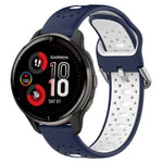 20mm Breathable Two-Color Silicone Watch Band, For Garmin Vivoactive3 Music, For Garmin Venu 2 Plus, For Garmin Approach S40