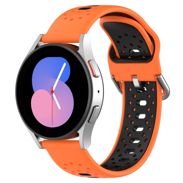 20mm Breathable Two-Color Silicone Watch Band, For Samsung Galaxy Watch 5 44mm, For Samsung Galaxy Watch 6 Classic 47mm, For Samsung Galaxy Watch 5 40mm