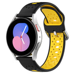 20mm Breathable Two-Color Silicone Watch Band, For Samsung Galaxy Watch 5 44mm, For Samsung Galaxy Watch 6 Classic 47mm, For Samsung Galaxy Watch 5 40mm