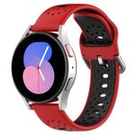 20mm Breathable Two-Color Silicone Watch Band, For Samsung Galaxy Watch 5 44mm, For Samsung Galaxy Watch 6 Classic 47mm, For Samsung Galaxy Watch 5 40mm