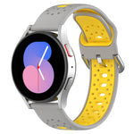 20mm Breathable Two-Color Silicone Watch Band, For Samsung Galaxy Watch 5 44mm, For Samsung Galaxy Watch 6 Classic 47mm, For Samsung Galaxy Watch 5 40mm