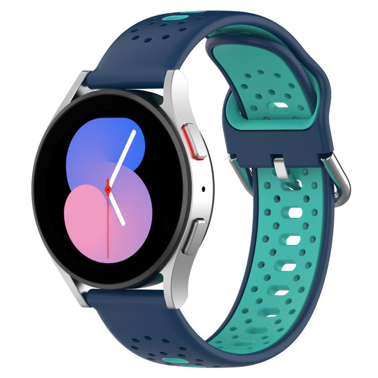 20mm Breathable Two-Color Silicone Watch Band, For Samsung Galaxy Watch 5 44mm, For Samsung Galaxy Watch 6 Classic 47mm, For Samsung Galaxy Watch 5 40mm