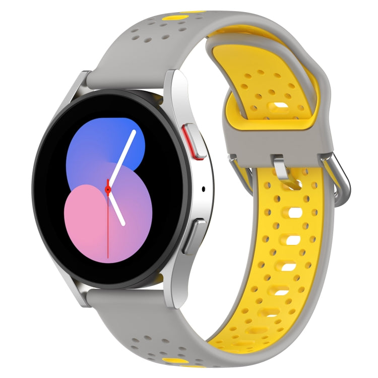 20mm Breathable Two-Color Silicone Watch Band, For Samsung Galaxy Watch 5 44mm, For Samsung Galaxy Watch 6 Classic 47mm, For Samsung Galaxy Watch 5 40mm