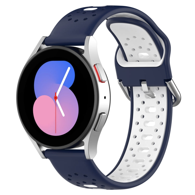 20mm Breathable Two-Color Silicone Watch Band, For Samsung Galaxy Watch 5 44mm, For Samsung Galaxy Watch 6 Classic 47mm, For Samsung Galaxy Watch 5 40mm