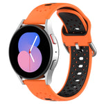 20mm Breathable Two-Color Silicone Watch Band, For Samsung Galaxy Watch 5 Pro 45mm, For Samsung Galaxy Watch 4 44mm, For Samsung Galaxy Watch 4 40mm
