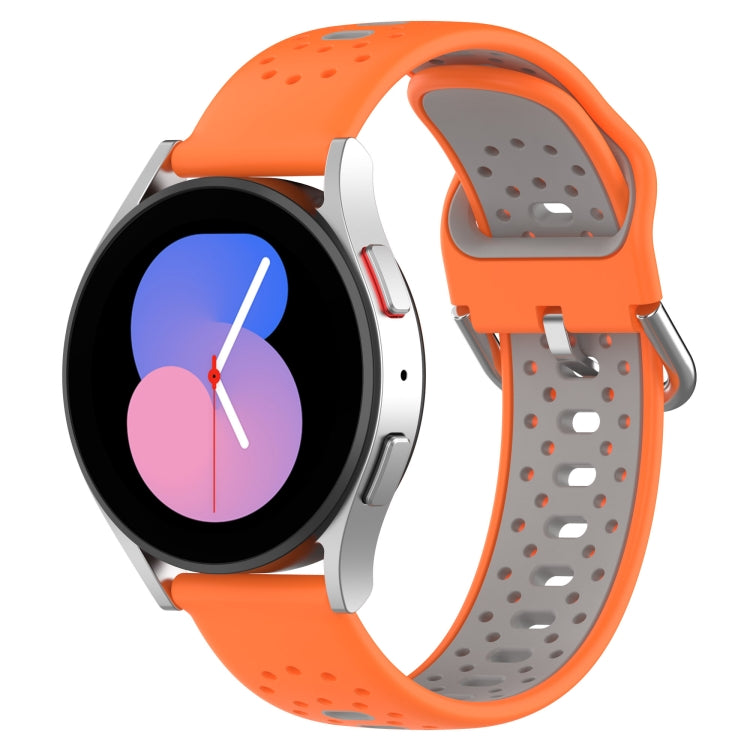 20mm Breathable Two-Color Silicone Watch Band, For Samsung Galaxy Watch 5 Pro 45mm, For Samsung Galaxy Watch 4 44mm, For Samsung Galaxy Watch 4 40mm