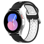 20mm Breathable Two-Color Silicone Watch Band, For Samsung Galaxy Watch 5 Pro 45mm, For Samsung Galaxy Watch 4 44mm, For Samsung Galaxy Watch 4 40mm