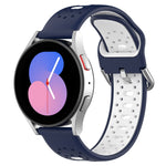 20mm Breathable Two-Color Silicone Watch Band, For Samsung Galaxy Watch 5 Pro 45mm, For Samsung Galaxy Watch 4 44mm, For Samsung Galaxy Watch 4 40mm