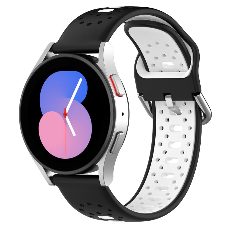 20mm Breathable Two-Color Silicone Watch Band, For Samsung Galaxy Watch 5 Pro 45mm, For Samsung Galaxy Watch 4 44mm, For Samsung Galaxy Watch 4 40mm