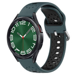 20mm Breathable Two-Color Silicone Watch Band, For Samsung Galaxy Watch 5 44mm, For Samsung Galaxy Watch 6 Classic 47mm, For Samsung Galaxy Watch 5 40mm
