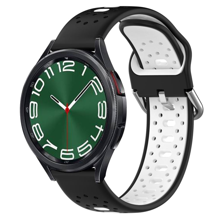 20mm Breathable Two-Color Silicone Watch Band, For Samsung Galaxy Watch 5 44mm, For Samsung Galaxy Watch 6 Classic 47mm, For Samsung Galaxy Watch 5 40mm