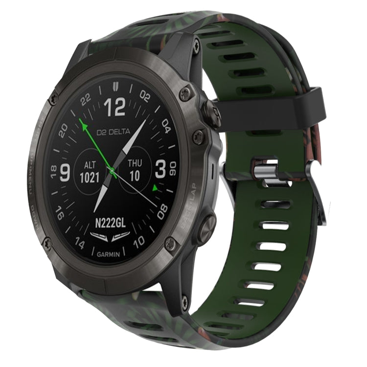 26mm Camouflage Printed Silicone Watch Band, For Garmin Instinct 2X Solar, For Garmin D2 Delta PX, For Garmin Tactix 7 Pro, For Garmin Tactix 7, For Garmin Fenix 7X, For Garmin Fenix 7X Solar, For Garmin Tactix Delta, For Garmin Enduro 2