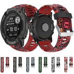 26mm Camouflage Printed Silicone Watch Band, For Garmin Instinct 2X Solar, For Garmin D2 Delta PX, For Garmin Tactix 7 Pro, For Garmin Tactix 7, For Garmin Fenix 7X, For Garmin Fenix 7X Solar, For Garmin Tactix Delta, For Garmin Enduro 2