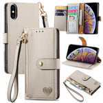 Love Zipper Lanyard Leather Phone Case, For iPhone 11, For iPhone 11 Pro, For iPhone XR, For iPhone XS Max, For iPhone 7 Plus / 8 Plus, For iPhone 6 Plus / 6s Plus, For iPhone 6 / 6s