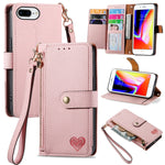 Love Zipper Lanyard Leather Phone Case, For iPhone 11, For iPhone 11 Pro, For iPhone XR, For iPhone XS Max, For iPhone 7 Plus / 8 Plus, For iPhone 6 Plus / 6s Plus, For iPhone 6 / 6s