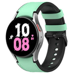 Silicone Leather Black Buckle Watch Band, Size:S, For Samsung Galaxy Watch 6 Classic, For Samsung Galaxy Watch 6