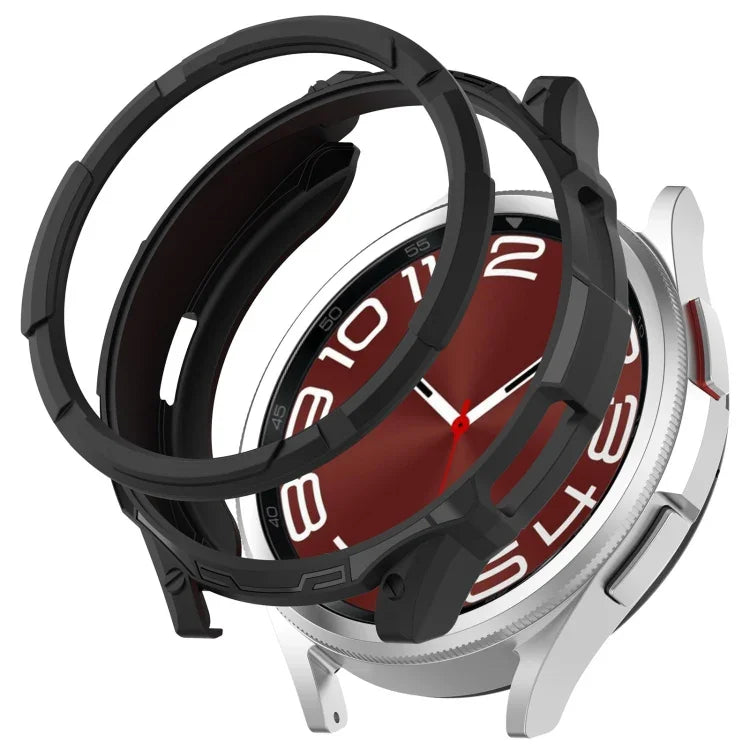 TPU armor watch case for Samsung Galaxy Watch 6, showcasing its protective design and fit.