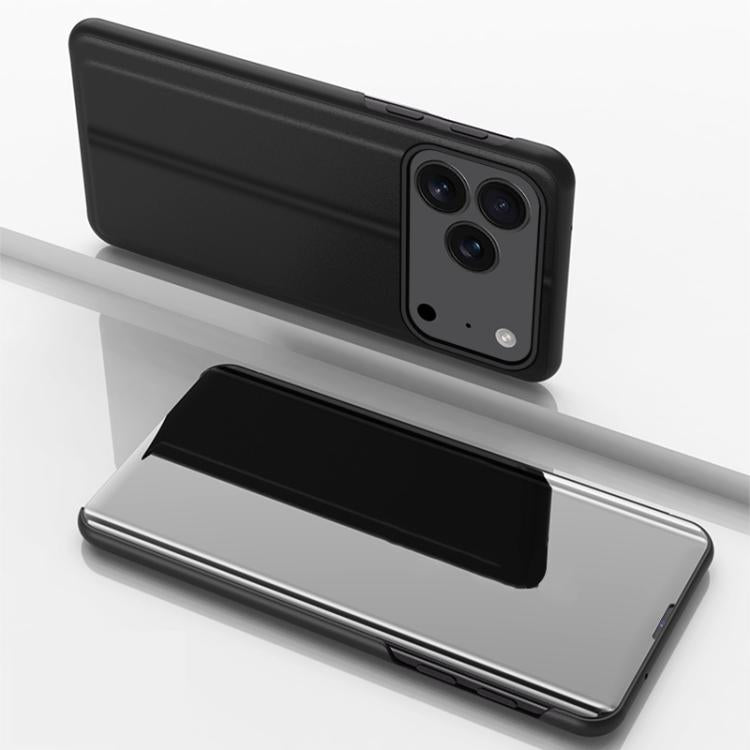 Plated Mirror Horizontal Flip Leather Phone Case with Holder, For iPhone 18 Pro / 17 Pro, For iPhone 18 Pro Max / 17 Pro Max, For iPhone 17e / 16e, For iPhone 17, For iPhone Air, For iPhone 16 Pro Max