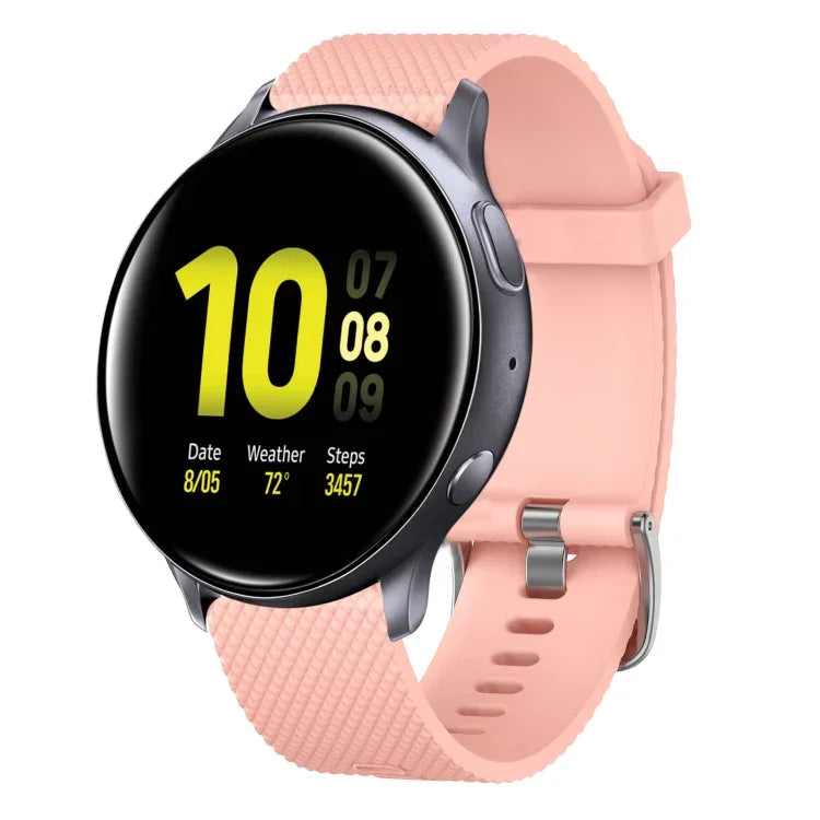 20mm Diamond Textured Silicone Watch Band, For Samsung  Galaxy Watch 4 Classic 42mm, For Samsung Galaxy Watch Active 2 44mm, For Samsung Galaxy Watch Active 2 40mm, For Samsung Galaxy Watch 42mm