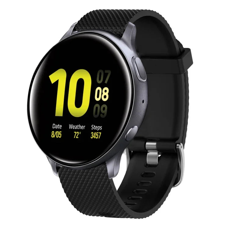 20mm Diamond Textured Silicone Watch Band, For Samsung  Galaxy Watch 4 Classic 42mm, For Samsung Galaxy Watch Active 2 44mm, For Samsung Galaxy Watch Active 2 40mm, For Samsung Galaxy Watch 42mm