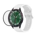 JUNSUNMAY Silicone Adjustable Strap + Full Coverage PMMA Screen Protector Kit, For Samsung Galaxy Watch6 Classic 43mm, For Samsung Galaxy Watch5 44mm, For Samsung Galaxy Watch5 Pro 45mm