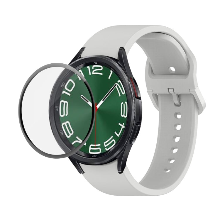 JUNSUNMAY Silicone Adjustable Strap + Full Coverage PMMA Screen Protector Kit, For Samsung Galaxy Watch6 Classic 47mm, For Samsung Galaxy Watch6 44mm, For Samsung Galaxy Watch6 40mm