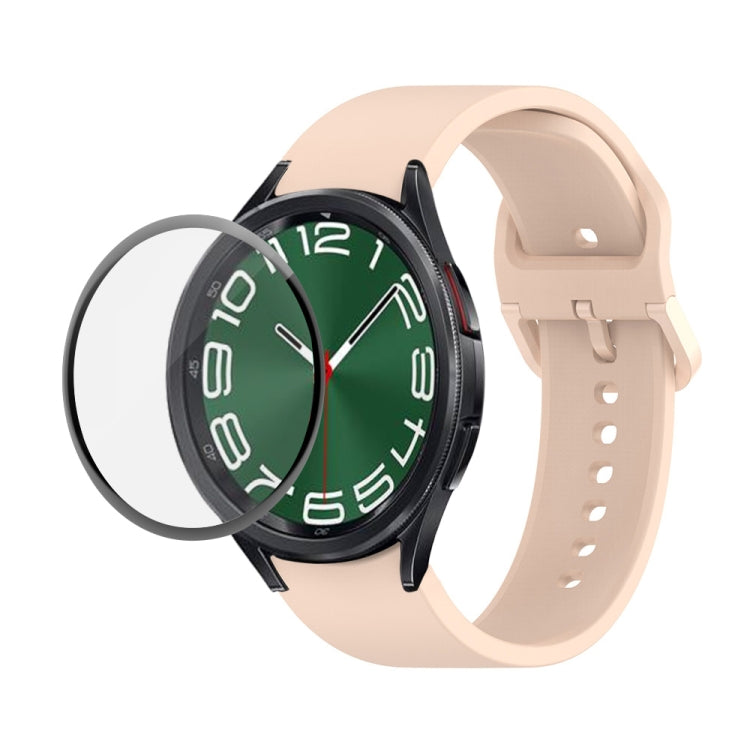 JUNSUNMAY Silicone Adjustable Strap + Full Coverage PMMA Screen Protector Kit, For Samsung Galaxy Watch6 Classic 47mm, For Samsung Galaxy Watch6 44mm, For Samsung Galaxy Watch6 40mm