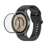 JUNSUNMAY Silicone Adjustable Strap + Full Coverage PMMA Screen Protector Kit, For Samsung Galaxy Watch6 Classic 43mm, For Samsung Galaxy Watch5 44mm, For Samsung Galaxy Watch5 Pro 45mm