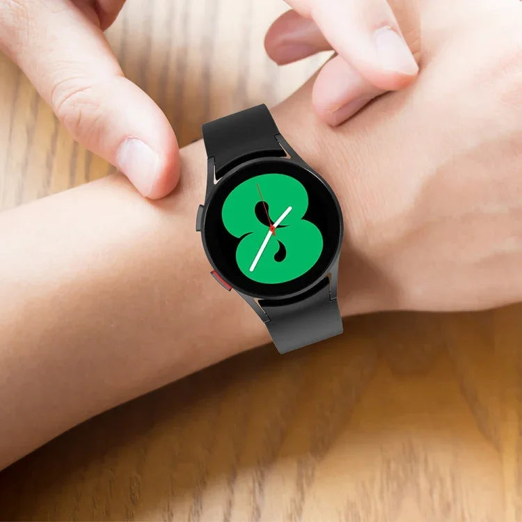 JUNSUNMAY Silicone Adjustable Strap + Full Coverage PMMA Screen Protector Kit, For Samsung Galaxy Watch5 40mm, For Samsung Galaxy Watch4 44mm, For Samsung Galaxy Watch4 40mm