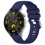 Liquid Glossy Silver Buckle Silicone Watch Band, For Huawei Watch GT4 46mm 22mm, For Huawei Watch GT4 41mm 18mm, For Huawei Watch 4 Pro 22mm, For Huawei Watch 4 22mm