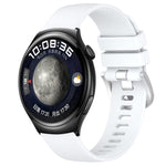 Liquid Glossy Silver Buckle Silicone Watch Band, For Huawei Watch GT4 46mm 22mm, For Huawei Watch GT4 41mm 18mm, For Huawei Watch 4 Pro 22mm, For Huawei Watch 4 22mm