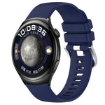 Liquid Glossy Silver Buckle Silicone Watch Band, For Huawei Watch GT4 46mm 22mm, For Huawei Watch GT4 41mm 18mm, For Huawei Watch 4 Pro 22mm, For Huawei Watch 4 22mm