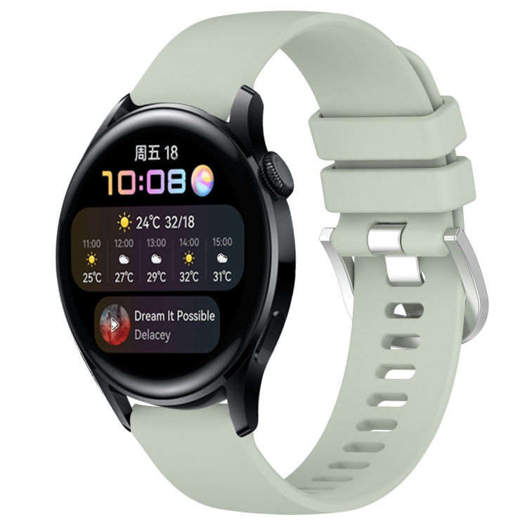 Liquid Glossy Silver Buckle Silicone Watch Band, For Huawei Watch GT3 42mm 20mm, For Huawei Watch 3 22mm, For Huawei Watch GT2 Pro 22mm, For Huawei Watch GT2 46mm 22mm