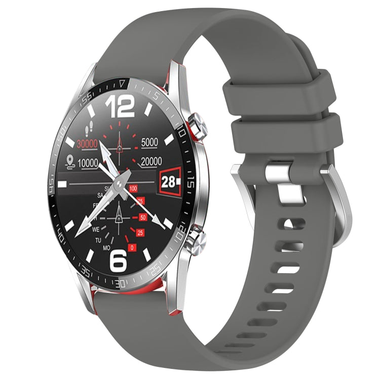 Liquid Glossy Silver Buckle Silicone Watch Band, For Huawei Watch GT3 42mm 20mm, For Huawei Watch 3 22mm, For Huawei Watch GT2 Pro 22mm, For Huawei Watch GT2 46mm 22mm
