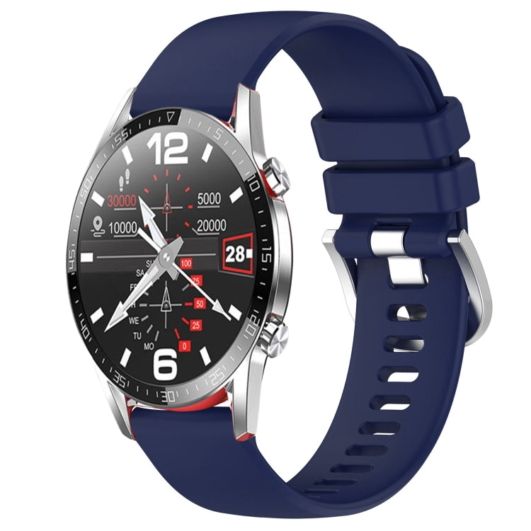 Liquid Glossy Silver Buckle Silicone Watch Band, For Huawei Watch GT3 42mm 20mm, For Huawei Watch 3 22mm, For Huawei Watch GT2 Pro 22mm, For Huawei Watch GT2 46mm 22mm