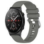 Liquid Glossy Silver Buckle Silicone Watch Band, For Huawei Watch GT3 42mm 20mm, For Huawei Watch 3 22mm, For Huawei Watch GT2 Pro 22mm, For Huawei Watch GT2 46mm 22mm