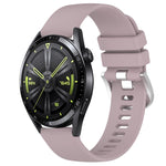 Liquid Glossy Silver Buckle Silicone Watch Band, For Huawei Watch GT3 42mm 20mm, For Huawei Watch 3 22mm, For Huawei Watch GT2 Pro 22mm, For Huawei Watch GT2 46mm 22mm