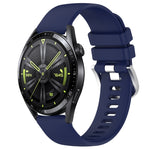 Liquid Glossy Silver Buckle Silicone Watch Band, For Huawei Watch GT3 42mm 20mm, For Huawei Watch 3 22mm, For Huawei Watch GT2 Pro 22mm, For Huawei Watch GT2 46mm 22mm