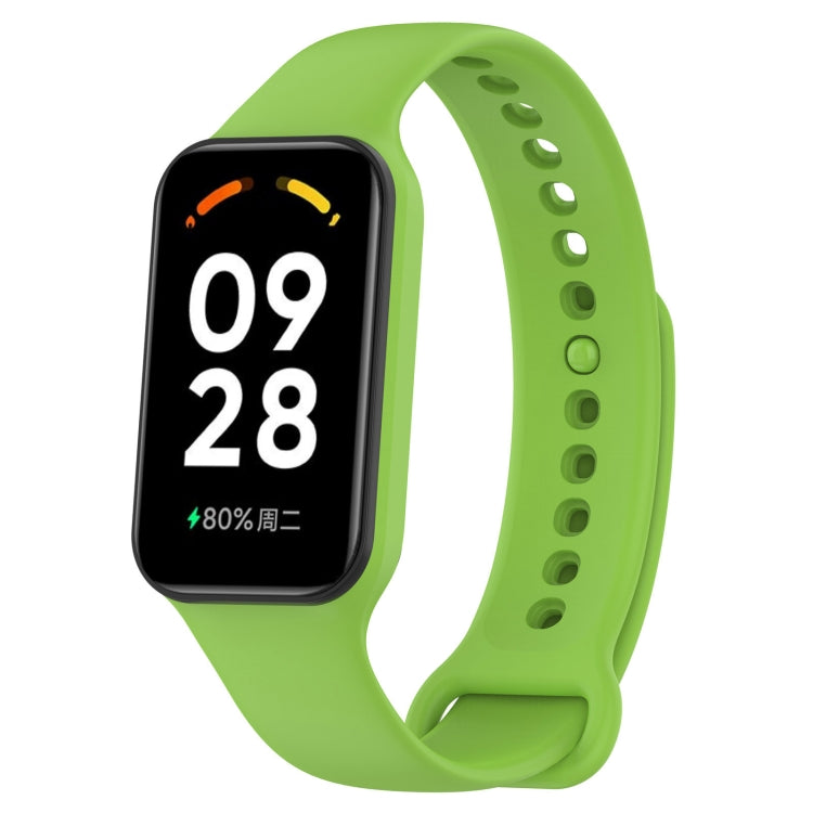 For Xiaomi Mi Band 8 Active Solid Color Integrated Silicone Watch Band, Black, Purple, Teal Green, Dark Blue, Red, Orange, White, Green, Light Blue, Army Green, Pink, Stralight Color