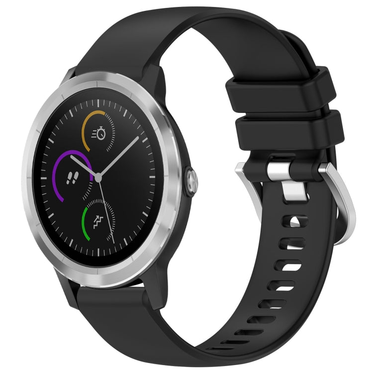 Liquid Glossy Silver Buckle Silicone Watch Band, For Garmin VivoMove Luxe / Garminmove Luxe, For Garmin Forerunner 645 / 645 Music, For Garmin Approach S40, For Garmin Vivomove3 / Garminmove3