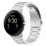 Three Bead Stainless Steel Metal Watch Band, For Google Pixel Watch 4 / 3 / 2 / 1 41mm