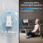 WAVLINK WN583AX1 Ethernet Port AX1800 WiFi6 1.8Gbps Dual Band WiFi Booster Wireless Router, EU Plug